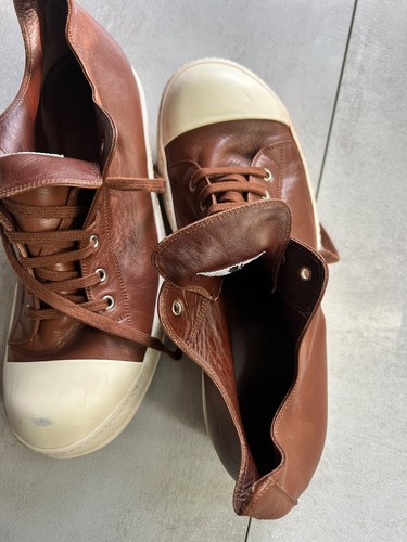Rick owens brown leather - leather, low